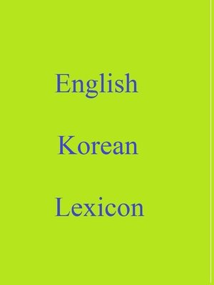 cover image of English Korean Lexicon